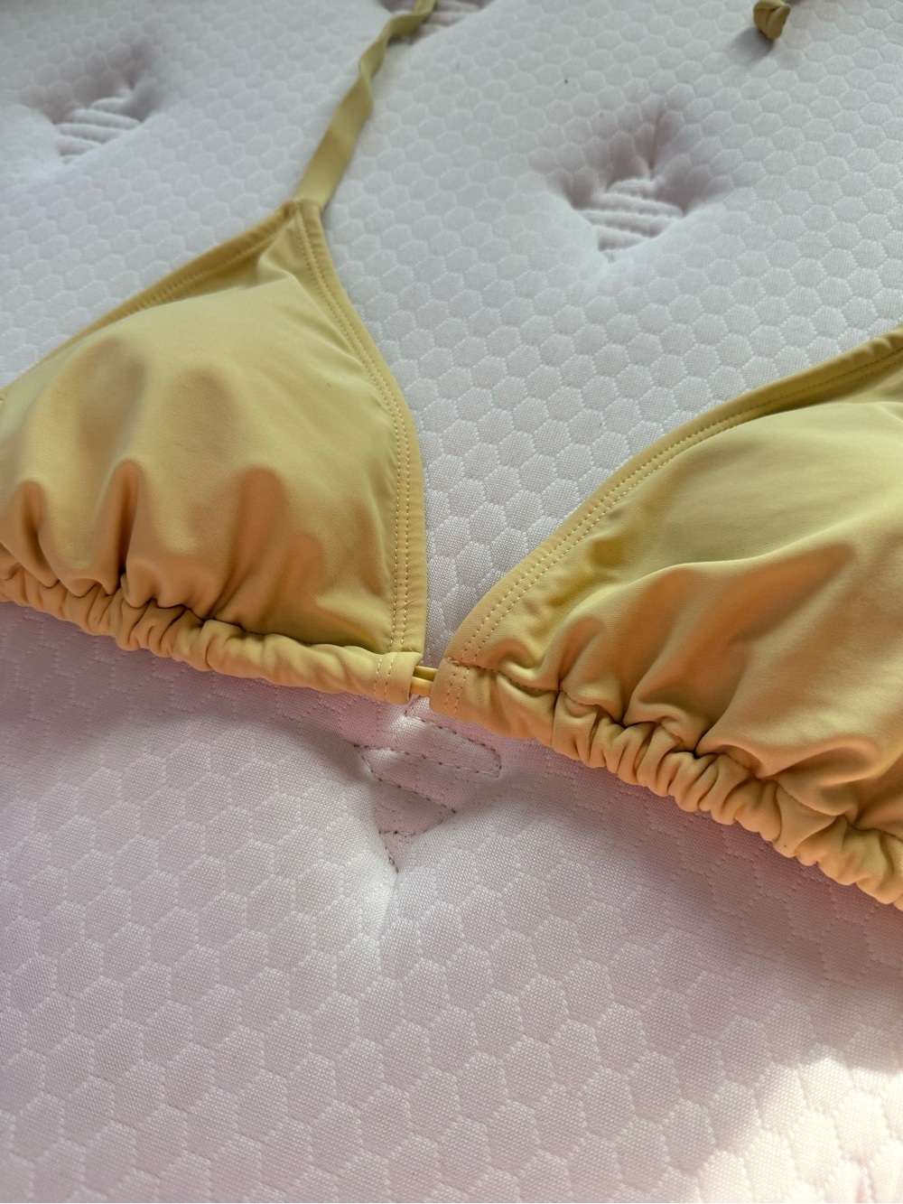 Joe Boxer Pale Yellow Triangle Bikini Top - Picture 2 of 4